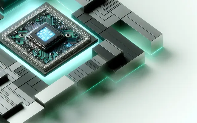 Abstract technology illustration suggesting semiconductor manufacturing, supply chains, and large-scale compute infrastructure.