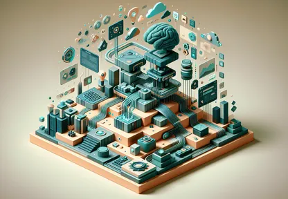 Abstract illustration representing open source AI tools used in developer workflows.