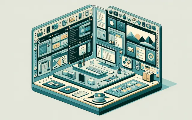 Abstract illustration representing terminal workspaces for parallel coding agents.